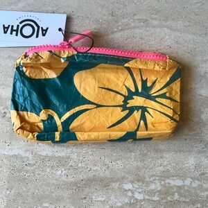 ALOHA Collection Yellow and Green Cosmetic Bag